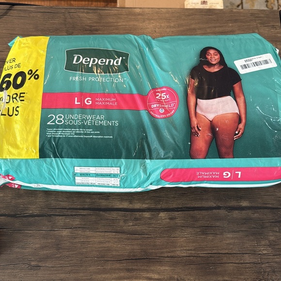 28 Count Women’s Depends Briefs Underwear - Picture 1 of 5